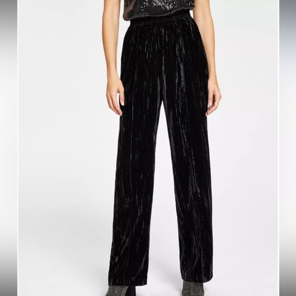 Leyden Velvet Wide Leg Pants Black NEW Women's XLarge - Picture 8 of 15